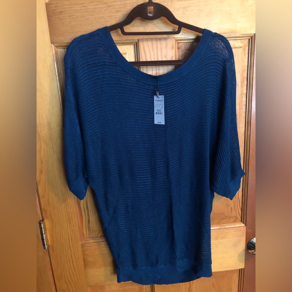 Express netted/semi sheer sweater, size medium NWT